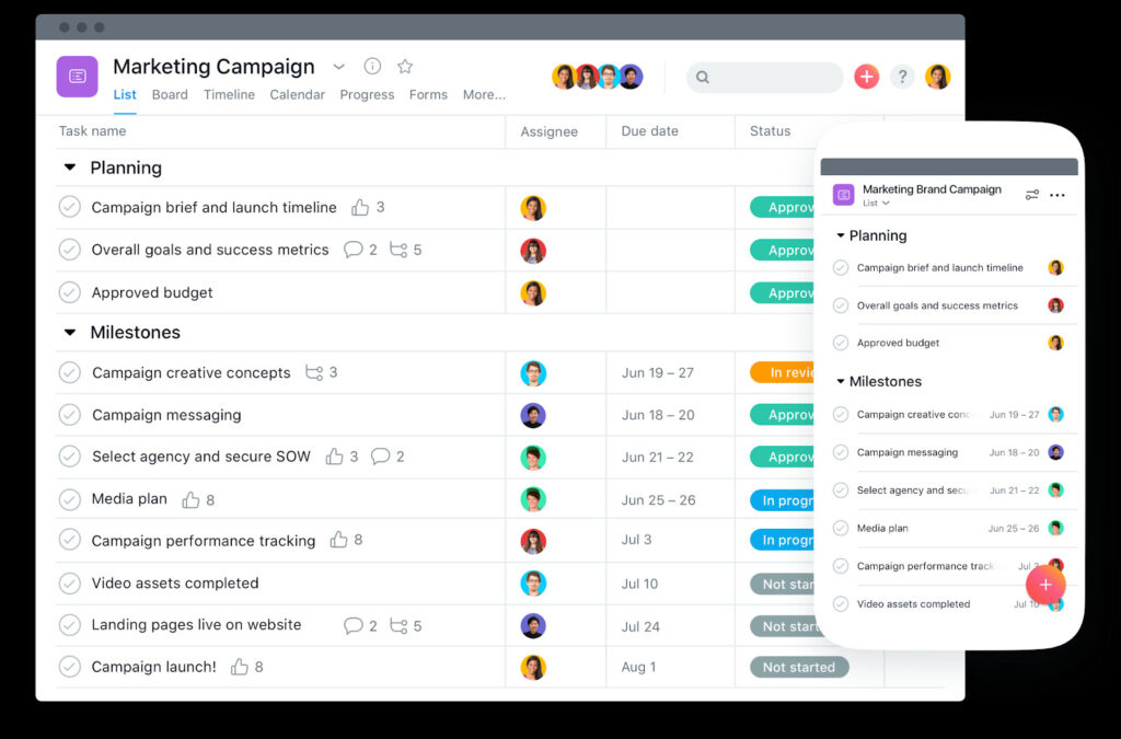 Project Management Tools for Game Developers image Asana